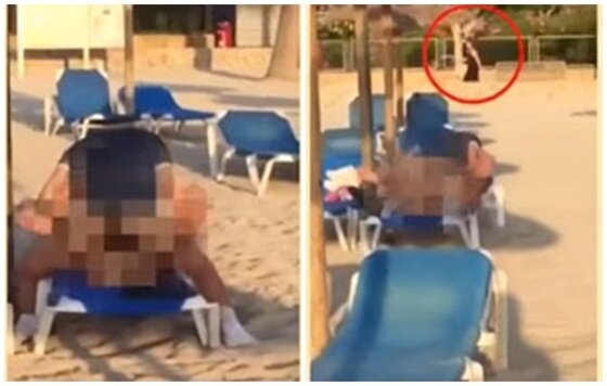 본문 이미지 - 스페인 야외 리조트 썬베드에서 관계를 맺은 커플의 모습이 담긴 영상이 공개됐다. ⓒ News1star / 유튜브