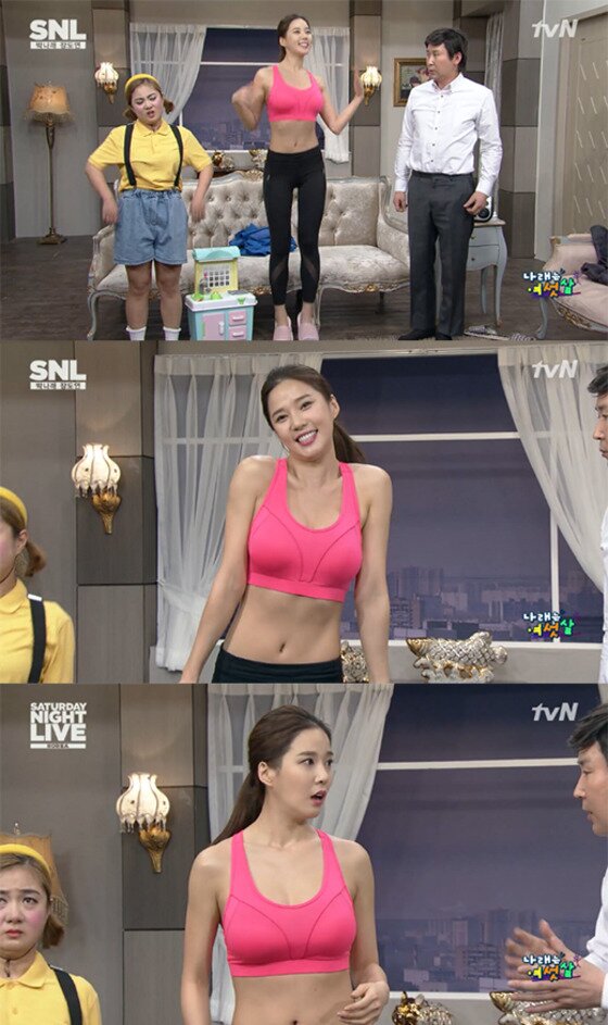 본문 이미지 - 'SNL' 레이양의 율동에 신동엽이 19금 말실수를 했다.ⓒ News1star/ tvN 'SNL 코리아' 방송화면 캡처
