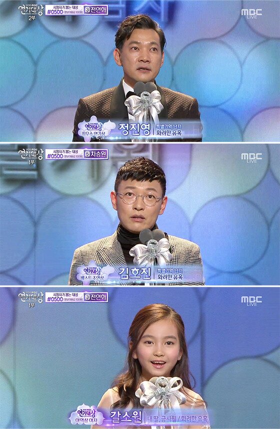 본문 이미지 - '화려한 유혹'이 '2015 MBC 연기대상'에서 3관왕을 달성해 명품 연기력 군단임을 과시했다. ⓒ News1star / '2015 MBC 연기대상' 캡처