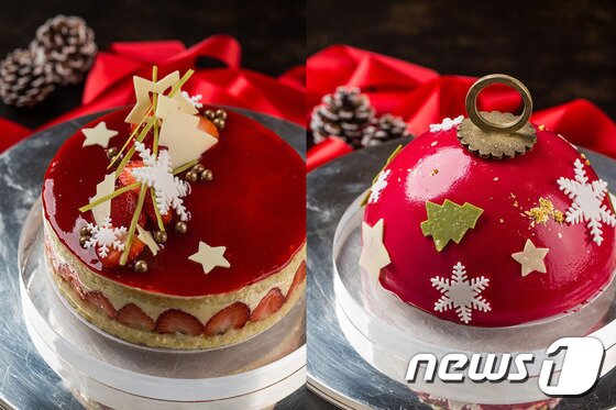 본문 이미지 - JW 메리어트 동대문 스퀘어는 3가지 시그니처 크리스마스 케이크를 판매한다. 사진 제공/ JW 메리어트 동대문 스퀘어  ⓒ News1 travel