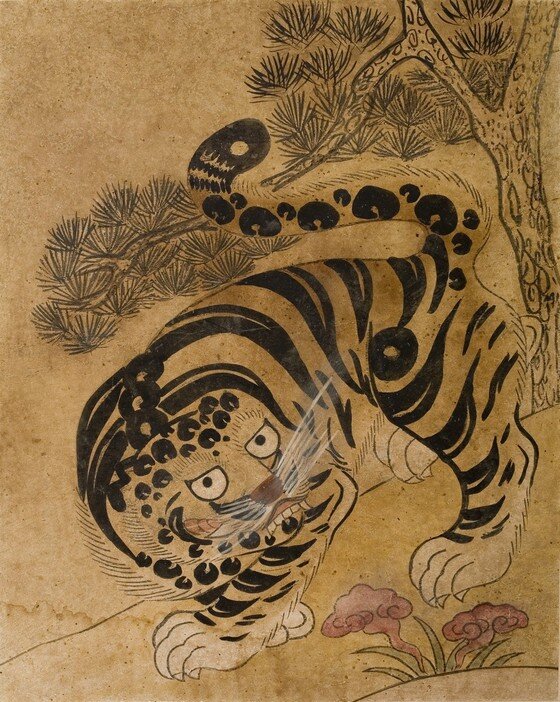 본문 이미지 - 서울미술관 '백성의 그림전 첫 번째 '대호'(大虎)' 중 '송호도' (사진제공 서울미술관)