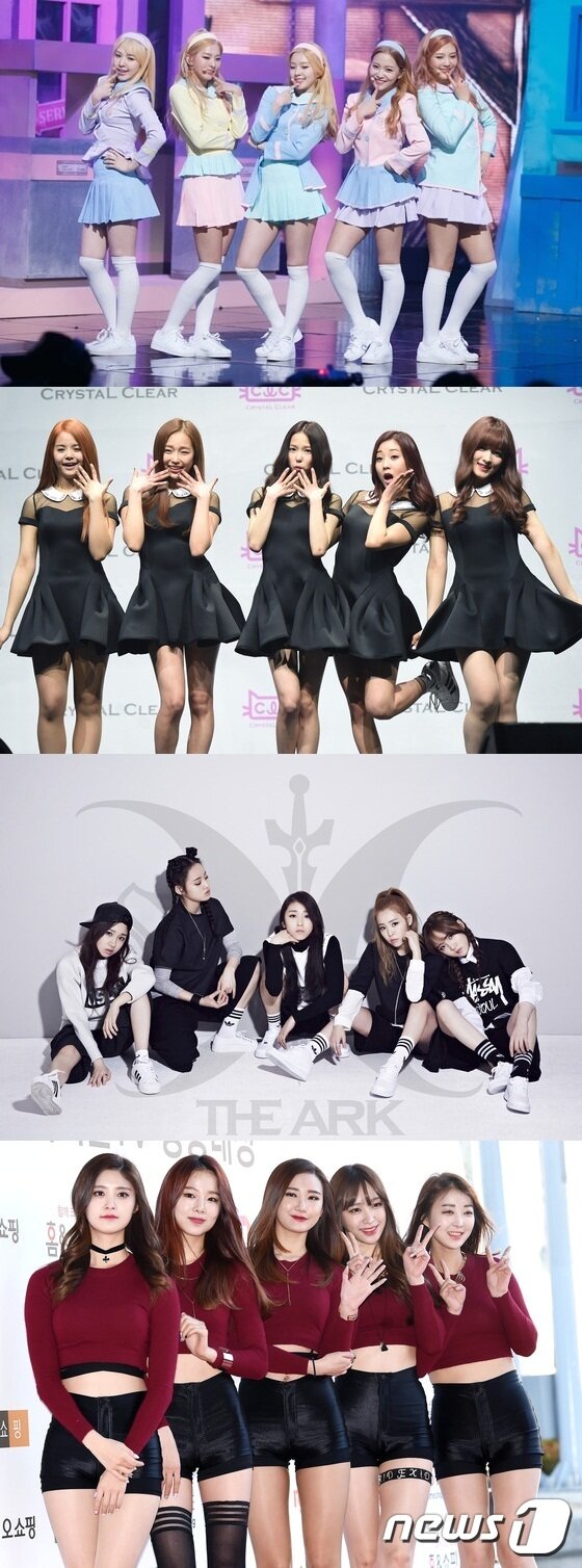 본문 이미지 - 가요계에 5인조 그룹 열풍이 불고 있다. (위에서 아래로 레드벨벳, CLC, 디아크, EXID) ⓒ News1 스포츠 DB / 디아크=뮤직K 엔터테인먼트