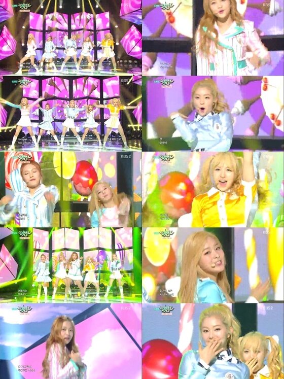 본문 이미지 - 레드벨벳이 10일 방송된 KBS2 '뮤직뱅크'에서 '아이스크림 케이크'를 열창했다. ⓒ 뉴스1스포츠 / KBS2 '뮤직뱅크' 캡처