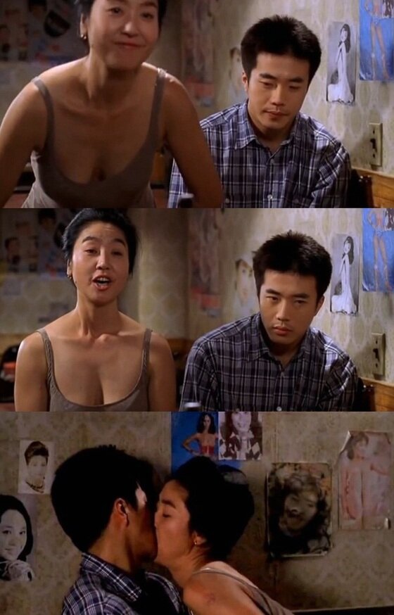 본문 이미지 - '말죽거리 잔혹사'에서 김부선과 권상우가 연기 호흡을 맞추고 있다.ⓒ News1스포츠/ '말죽거리 잔혹사' 캡쳐