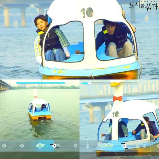 본문 이미지 - 공명, 이주승이 오리배를 타는 모습이 공개됐다. ⓒ News1스포츠 / 쇼베 크리에이티브