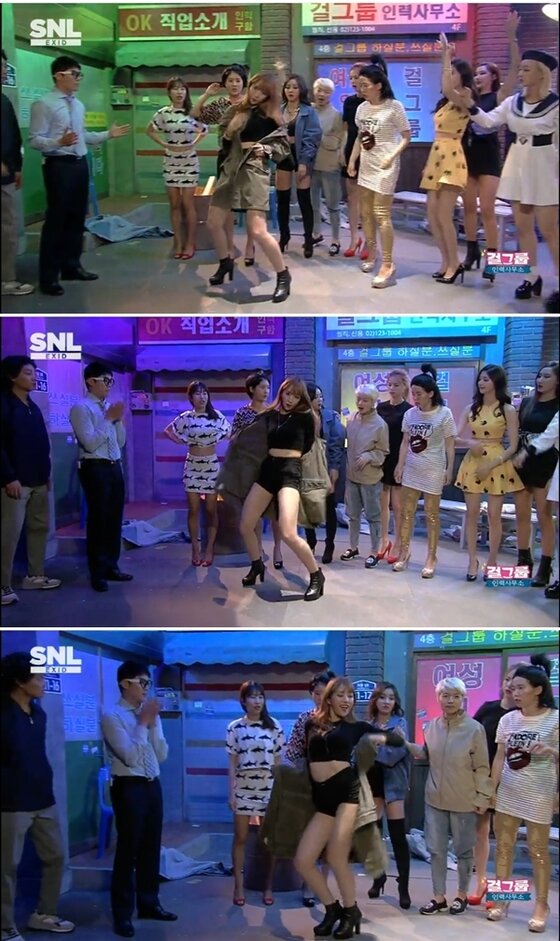 본문 이미지 - 하니가 &acute;SNL&acute;에서 골반춤을 선보였다. ⓒ News1스포츠 / tvN &acute;SNL 코리아 시즌6&acute; 캡처