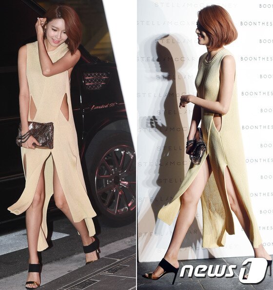 본문 이미지 - 수영이 19금 노출 의상으로 패션 행사에 나타났다. ⓒ News1스포츠 권현진 기자