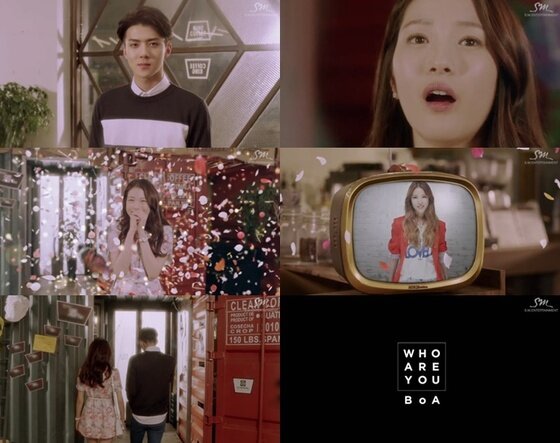 본문 이미지 - 보아 뮤직비디오에 엑소 세훈이 여주인공을 첫눈에 사로잡은 훈남 소개팅으로 등장했다. ⓒ 뉴스1스포츠 / '후아유' 뮤직비디오 캡처