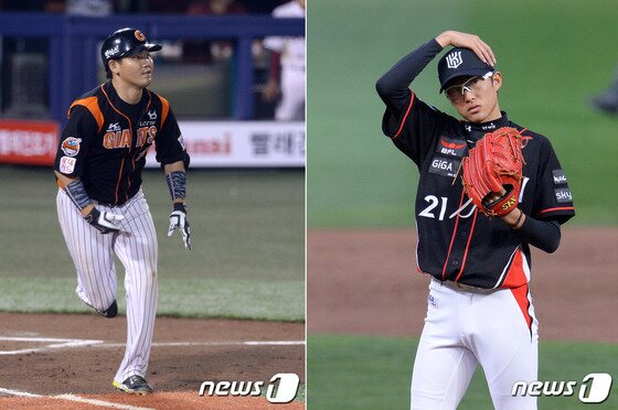 본문 이미지 - 롯데와 kt가 지난 2일 포수 장성우(왼쪽)와 투수 박세웅을 포함한 5대4 트레이드를 했다. 전력 보강에 초점을 맞췄다. 득실을 따지기엔 아직 이르다. ⓒ News1 DB