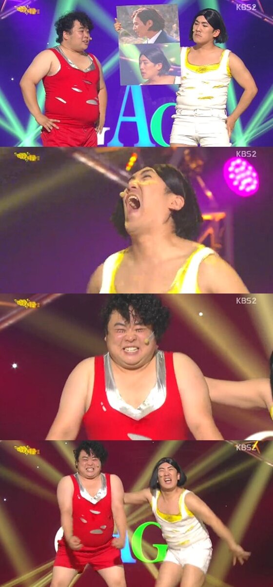 본문 이미지 - 이상훈이 원빈의 자신의 헤어스타일을 표절했다고 주장했다. ⓒ News1스포츠 / KBS2 '개콘' 캡처