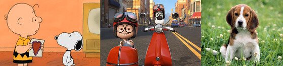 본문 이미지 - 애니메이션 '피넛츠'의 스누피와 '천재 강아지 미스터 피바디'의 피바디 모델견 비글. (사진출처 스누피 애니메이션 영상 캡처, 네이버 영화, 구글)ⓒ News1