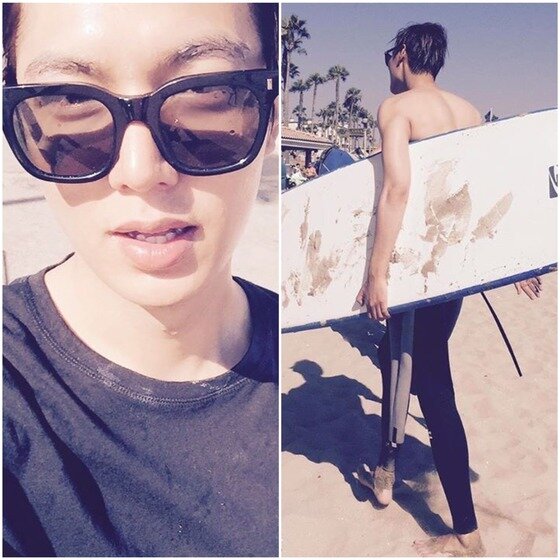 본문 이미지 - 이민호가 서핑을 즐기는 일상 사진을 공개했다. ⓒ News1스포츠 / 이민호 인스타그램