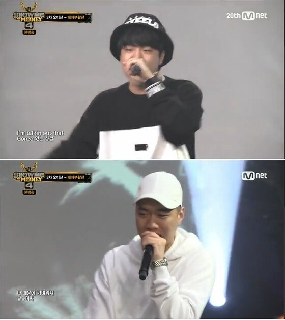 본문 이미지 - 릴보이와 비와이가 패자부활전에서 대결해 릴보이가 승리했다. ⓒ News1스포츠 / Mnet &acute;쇼미더머니4&acute; 캡처