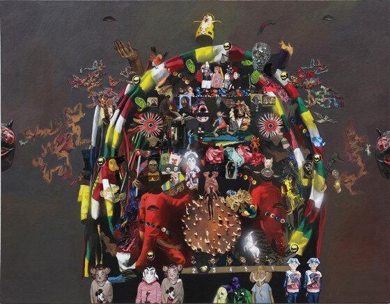 본문 이미지 - Hell Gate_지옥문, 캔버스에 아크릴, 자수, 2014 (사진제공 아마도예술공간)