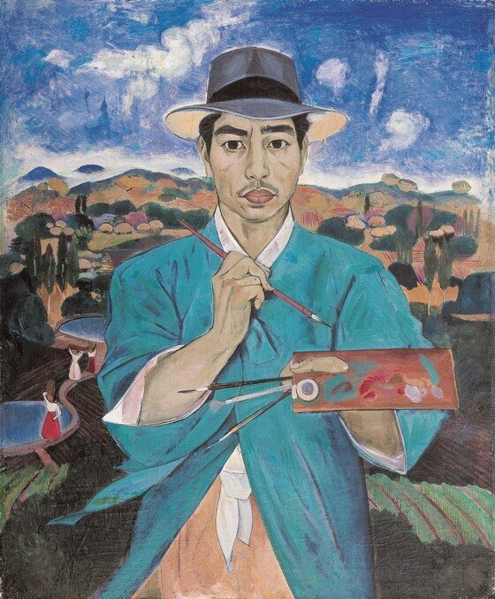 본문 이미지 - 회고전 '거장 이쾌대, 해방의 대서사' 중 이쾌대 자화상 (사진제공 국립현대미술관)