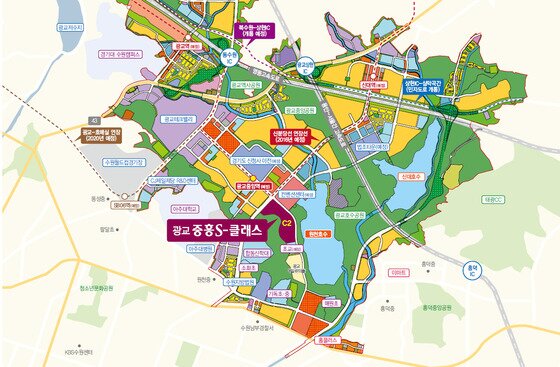 본문 이미지 - 광교 중흥S-클래스 위치도 /자료제공=중흥건설 ⓒ News1