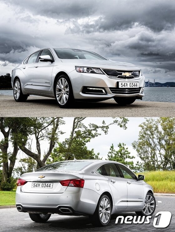 본문 이미지 - 한국지엠 쉐보레 준대형차 쉐보레 임팔라 앞뒤 모습ⓒ News1