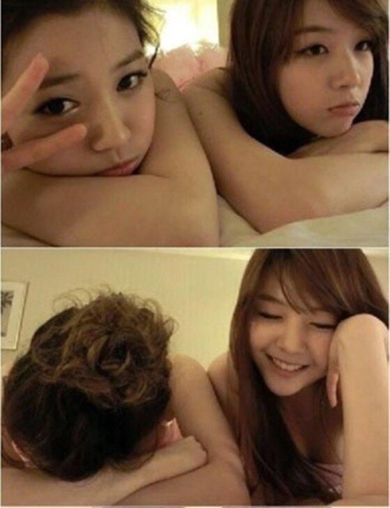 본문 이미지 - 걸스데이 멤버 민아와 유라가 착시 셀카 사진을 공개했다.ⓒ News1스포츠 / 민아 SNS