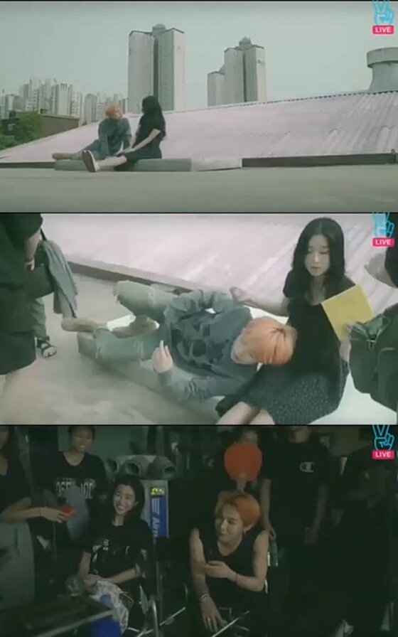 본문 이미지 - 빅뱅이 신곡 뮤직비디오 촬영 비화를 공개했다.ⓒ News1스포츠 / '우리 사랑하지 말아요' 메이킹 영상 캡처