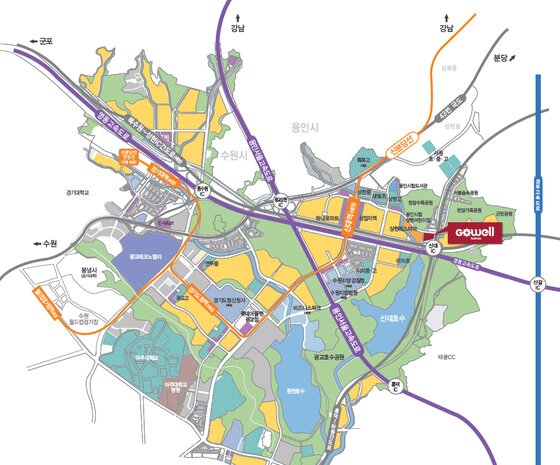 본문 이미지 - 광교 지웰홈스 위치도 /자료제공=신영