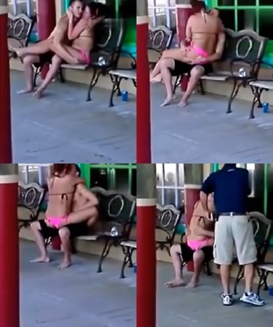 본문 이미지 - 젊은 남녀 커플이 공공장소에서 과감한 애정을 벌여 눈길을 끌었다. ⓒ News1star / 유튜브 캡처