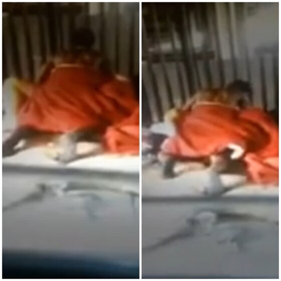 본문 이미지 - 노숙인 커플이 길거리에서 사랑을 나누다 발각됐다. ⓒ News1star / 유튜브 캡처