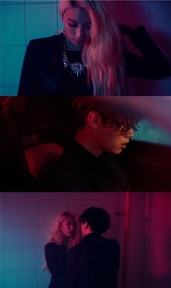 본문 이미지 - 주영과 씨스타 보라가 ‘웻’ 뮤직비디오에서 호흡을 맞췄다. ⓒ News1스타 / 스타쉽엔터테인먼트