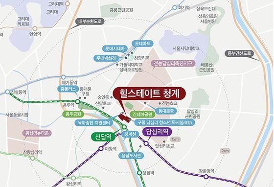 본문 이미지 - 힐스테이트 청계 위치도 /자료제공=현대건설