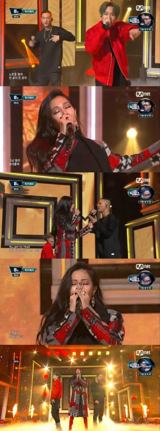 본문 이미지 - '엠카' 럭키제이가 파워풀한 무대를 꾸몄다.ⓒ News1star/ Mnet '엠카운트다운' 방송화면 캡처