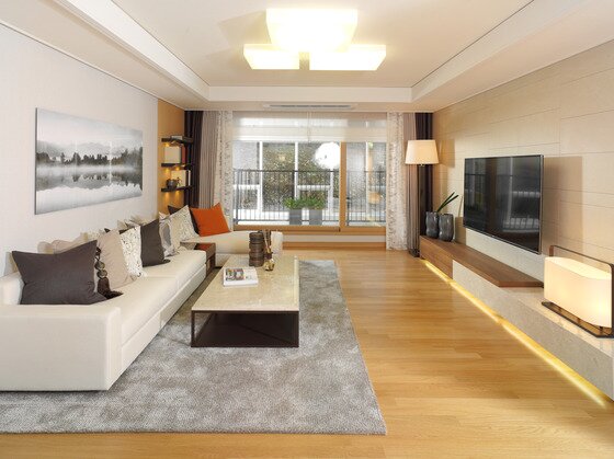 본문 이미지 - 은평 지웰 테라스 84㎡A 거실 전경 /사진제공=신영 ⓒ News1