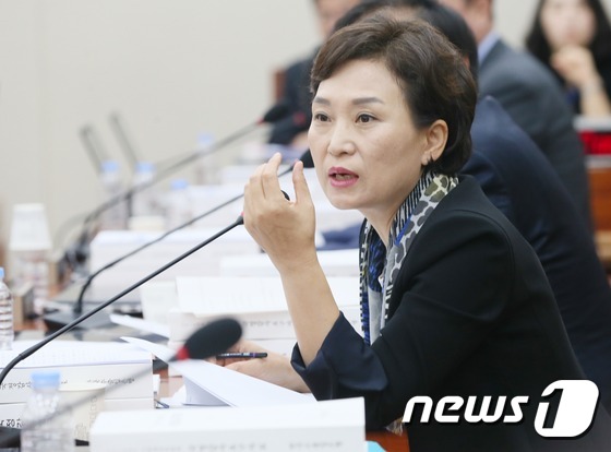 국감 질의하는 김현미 의원
