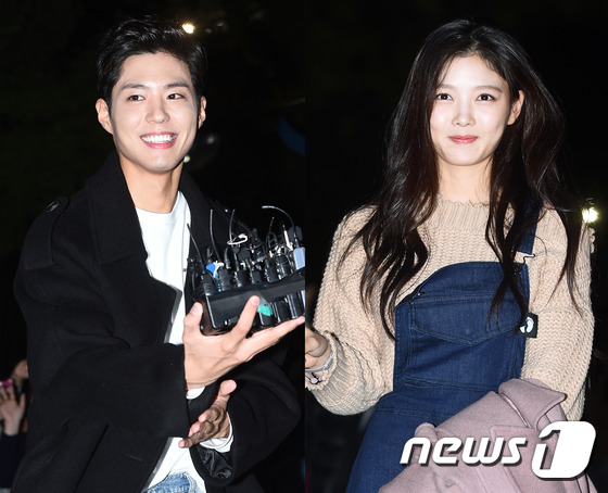 (서울=뉴스1스타) 고아라 기자 = 배우 박보검, 김유정(오른쪽)이 18일 오후 서울 여의도 한 웨딩홀에서 열린 KBS 2TV 월화드라마 '구르미 그린 달빛' 종방연에 각각 참석해 …