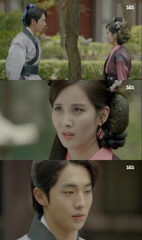 본문 이미지 - 우희(서현 분)와 백아(남주혁 분) 커플에게도 위기가 올 것으로 예고됐다. ⓒ News1star / SBS '달의 연인' 캡처