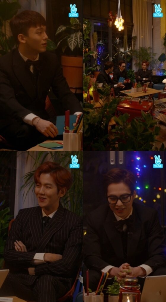 본문 이미지 - 백현이 1위 공약으로 여장 사진 공개를 걸었다. ⓒ News1star / V앱 'EXO 첸백시 HOT DEBUT 전야제' 캡처