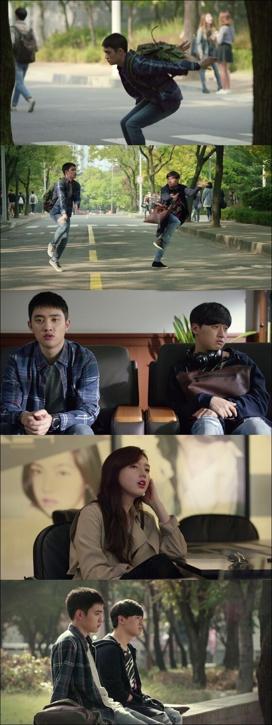 본문 이미지 - '긍정이 체질'에는 도경수, 채서진, 이다윗, 김의성 등이 출연한다. ⓒ News1star / 웹드라마 '긍정이 체질' 1회 캡처