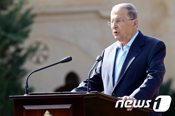미셸 아운 레바논 대통령.©AFP=뉴스1