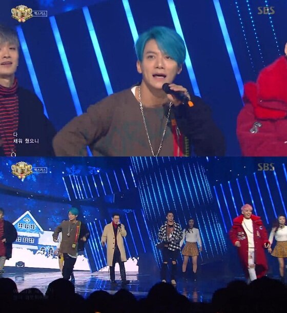 본문 이미지 - 18일 방송된 SBS ‘인기가요’에서 MC 유정연은 빅뱅과 젝스키스가 작성한 크리스마스 카드를 읽었다. ⓒ News1star/ SBS '인기가요' 캡처 