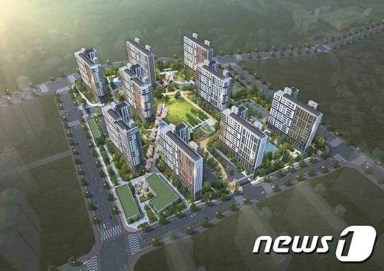 본문 이미지 - 힐스테이트 자이 논산 조감도. (현대건설 제공) ⓒ News1