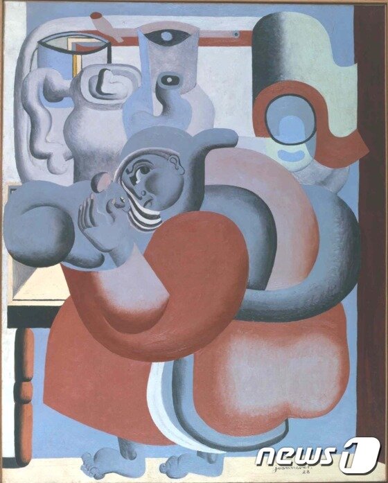 본문 이미지 - 고양이와 여인 그리고 차 주전자, 100x81cm_1928_캔버스유화 ⓒ News1