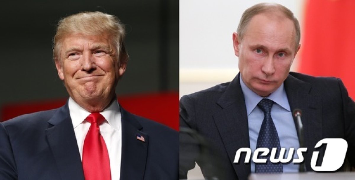 도널드 트럼프 미국 대통령 당선인(왼쪽)과 블라디미르 푸틴 러시아 대통령. © AFP=뉴스1
