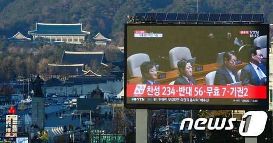 박근혜 대통령 탄핵 가결…국회 떠난 총알
