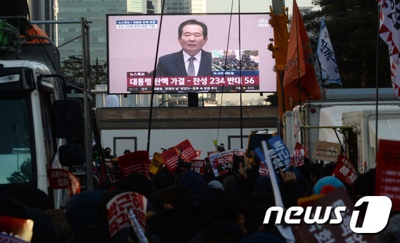박근혜 탄핵, 압도적 찬성 가결