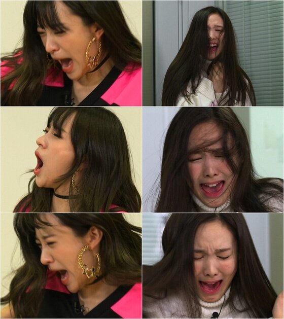 본문 이미지 - '본분금메달' EXID 하니와 트와이스 나연의 영혼 광탈의 현장을 포착한 3단 멘붕 스틸이 공개됐다. ⓒ News1star /  KBS2