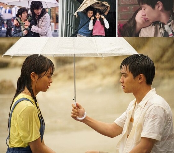 본문 이미지 - 도경수·김소현 주연의 '순정'이 애틋한 우산 키스 장면을 공개했다.ⓒ News1star/ '늑대의 유혹', '클래식', '건축학개론', '순정' 스틸