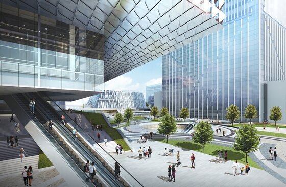 본문 이미지 - 서울 강남구 삼성동 현대자동차그룹 글로벌비즈니스센터(GBC) 조감도. (현대자동차 제공) ⓒ News1 김태헌 기자