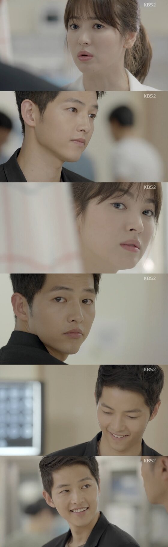 본문 이미지 - 송중기와 송혜교가 첫 만남부터 티격태격했다. ⓒ News1star/KBS2 '태양의 후예' 캡처