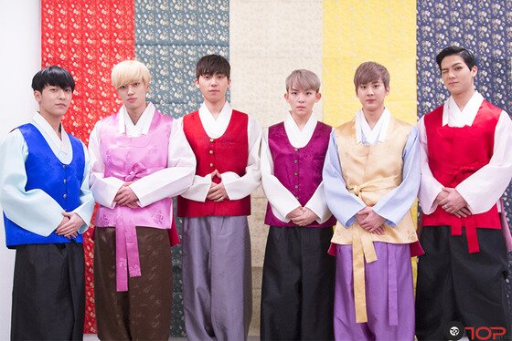 본문 이미지 - 틴탑이 한복 차림으로 새해 인사를 건넸다. ⓒ News1star / 티오피미디어