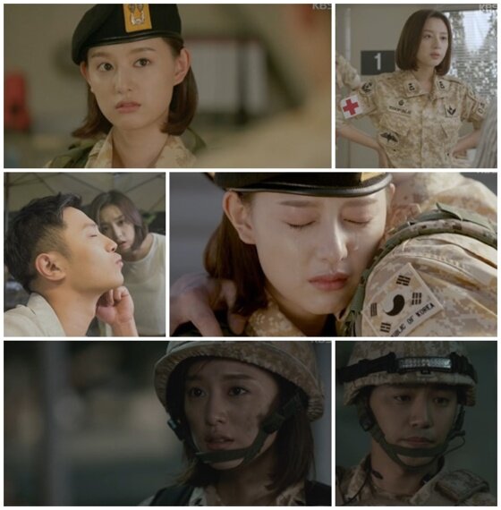 본문 이미지 - 김지원이  KBS2 수목드라마 '태양의 후예' 에서  캐릭터와 혼연일체 연기로 시청률 견인역할을 톡톡히 하고 있다. ⓒ News1star / KBS2 '태양의 후예' 캡처