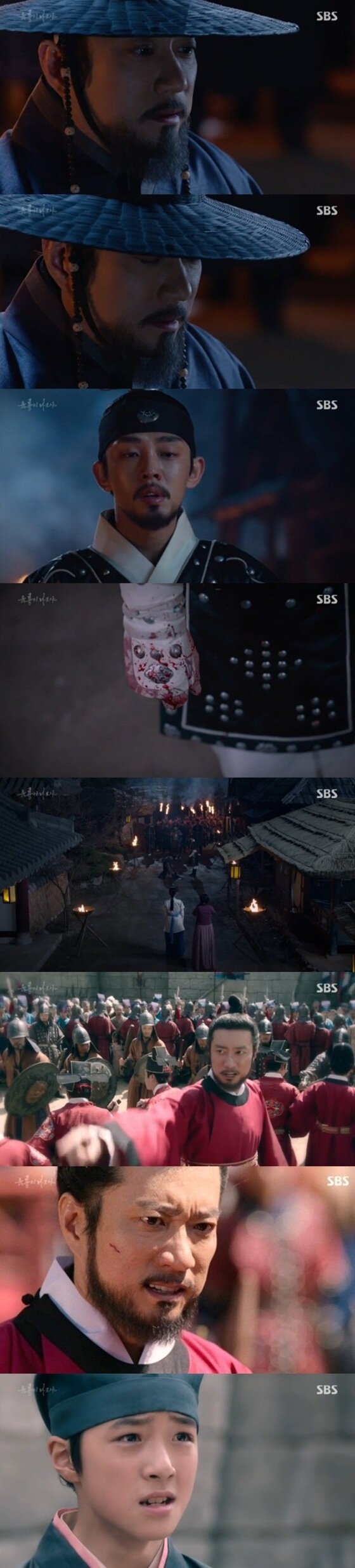 본문 이미지 - '육룡'에서 열연 중인 배우 김명민과 유아인. ⓒ News1star/ SBS 방송화면 캡처