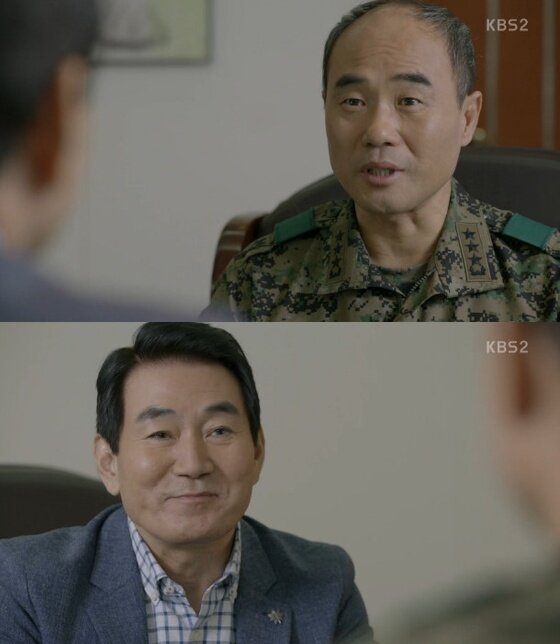본문 이미지 - '태양의 후예' 강신일이 송중기에 대한 믿음을 드러냈다.  ⓒ News1star / KBS2 '태양의 후예' 캡처